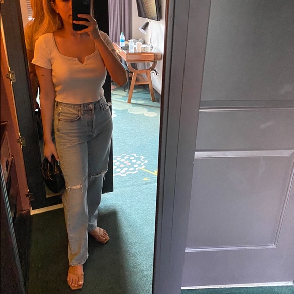 Cropped shirt sleeve T shirt - Picture 6 of 12